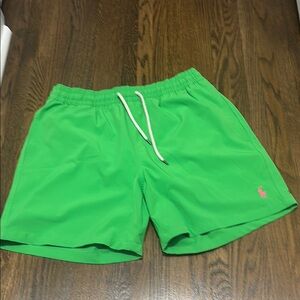 Polo by Ralph Lauren Green and Pink Swim Trunks like new very good condition